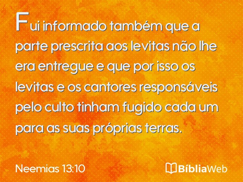 Neemias 13:10 em imagem para compartilhar