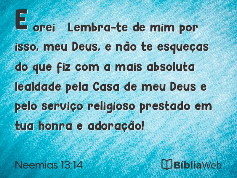 Neemias 13:14 em imagem para compartilhar