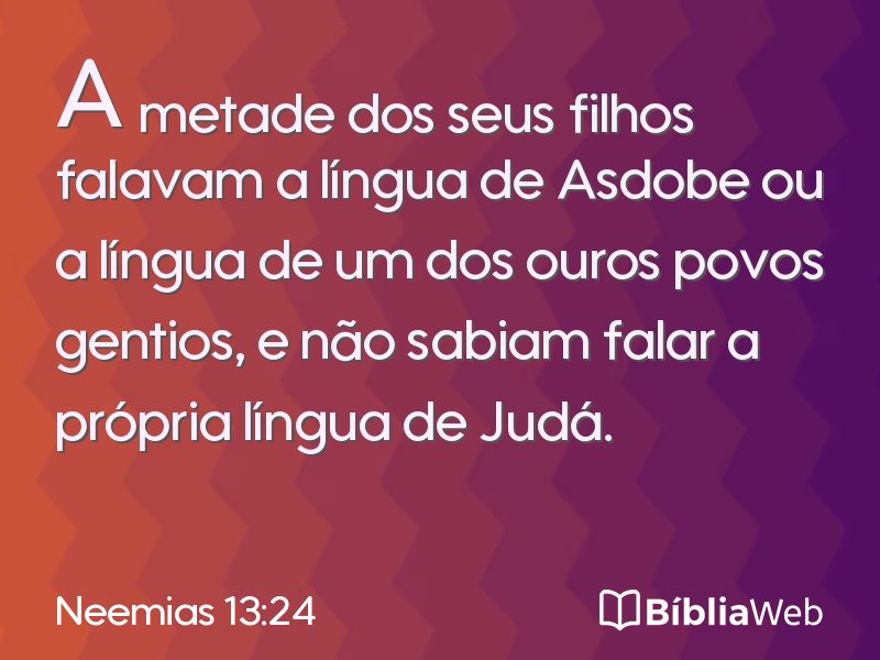 Neemias 13:24 em imagem para compartilhar