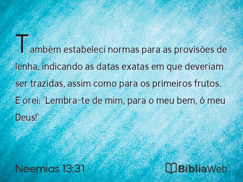 Neemias 13:31 em imagem para compartilhar