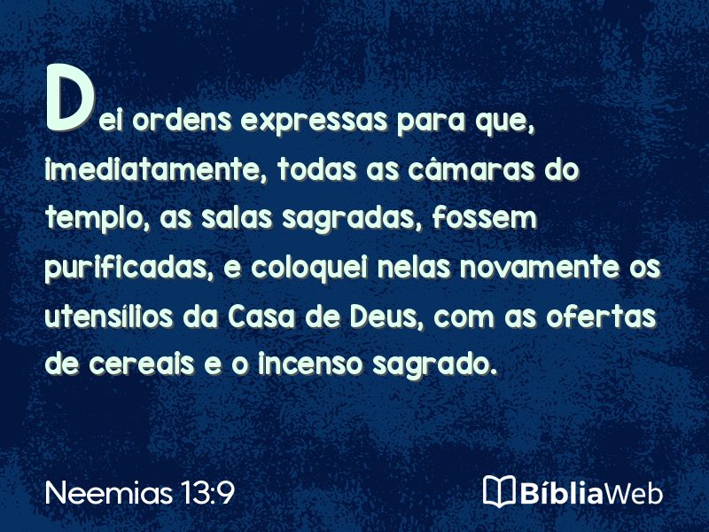 Neemias 13:9 em imagem para compartilhar