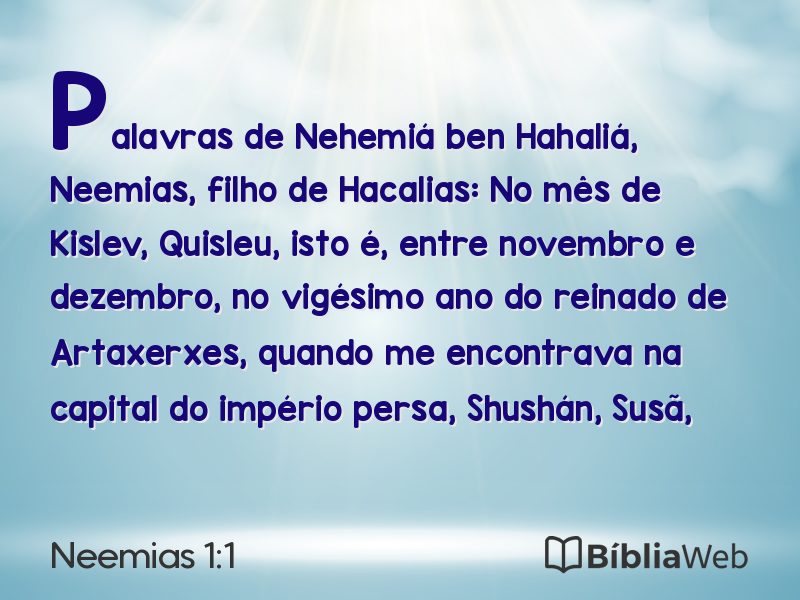Neemias 1:1 em imagem para compartilhar