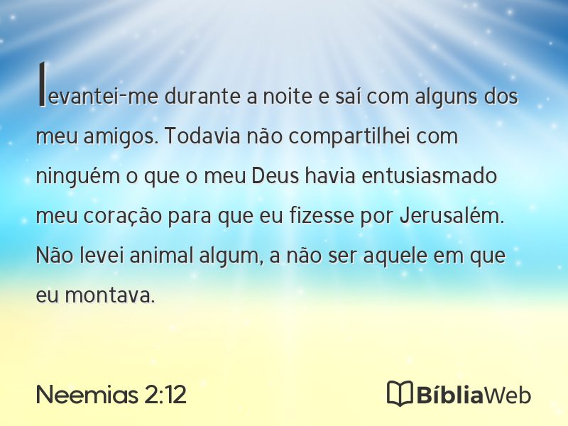 Neemias 2:12 em imagem para compartilhar