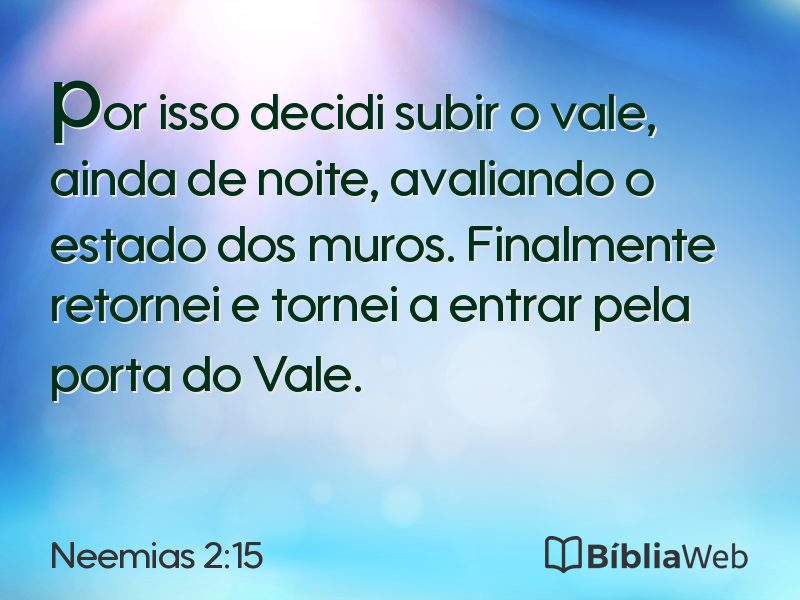 Neemias 2:15 em imagem para compartilhar