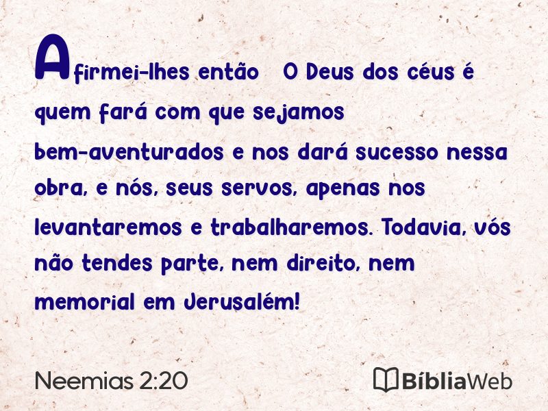 Neemias 2:20 em imagem para compartilhar