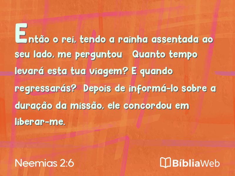 Neemias 2:6 em imagem para compartilhar