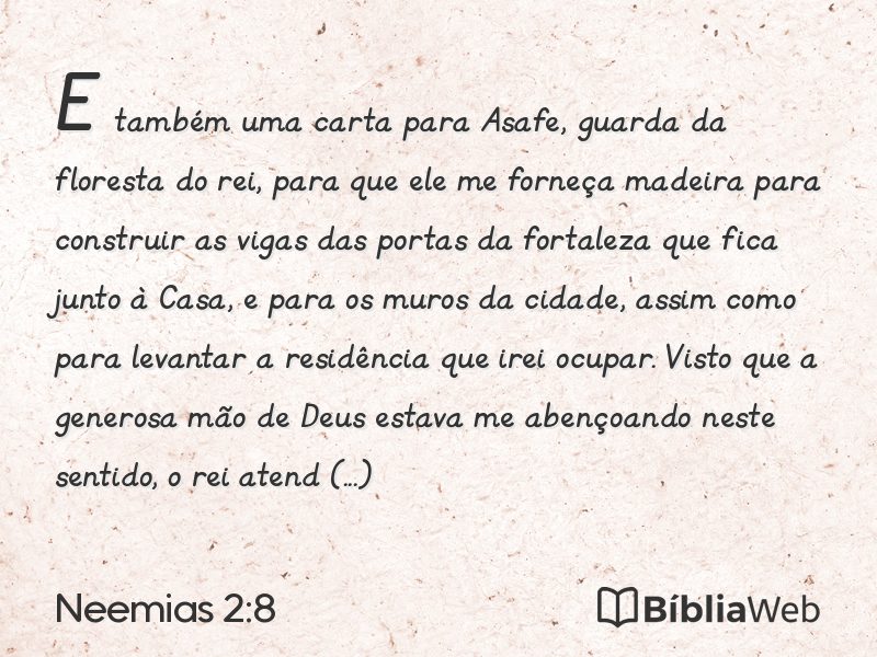 Neemias 2:8 em imagem para compartilhar