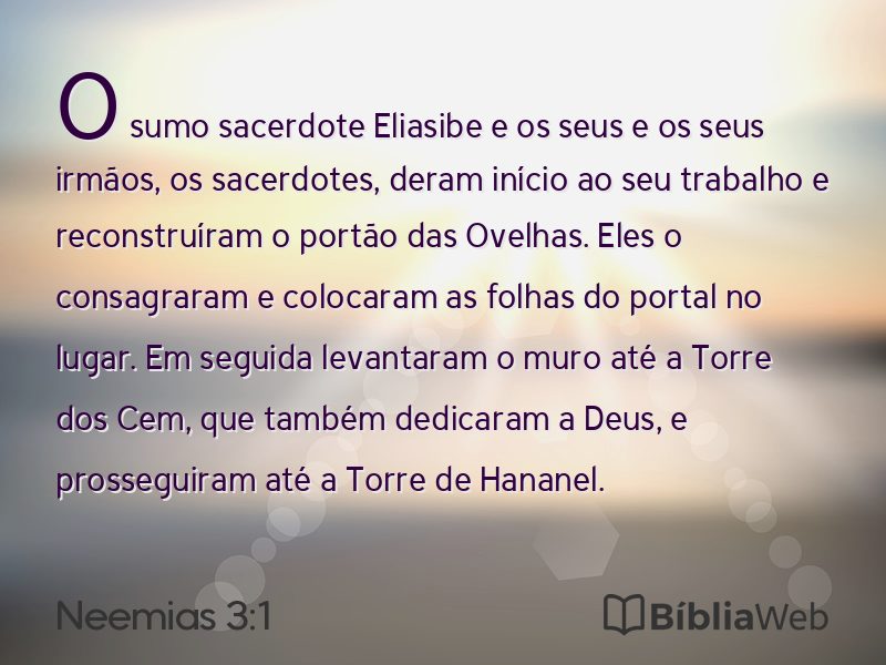 Neemias 3:1 em imagem para compartilhar