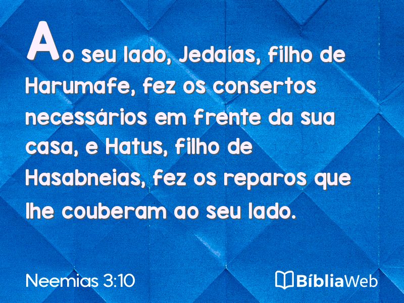 Neemias 3:10 em imagem para compartilhar