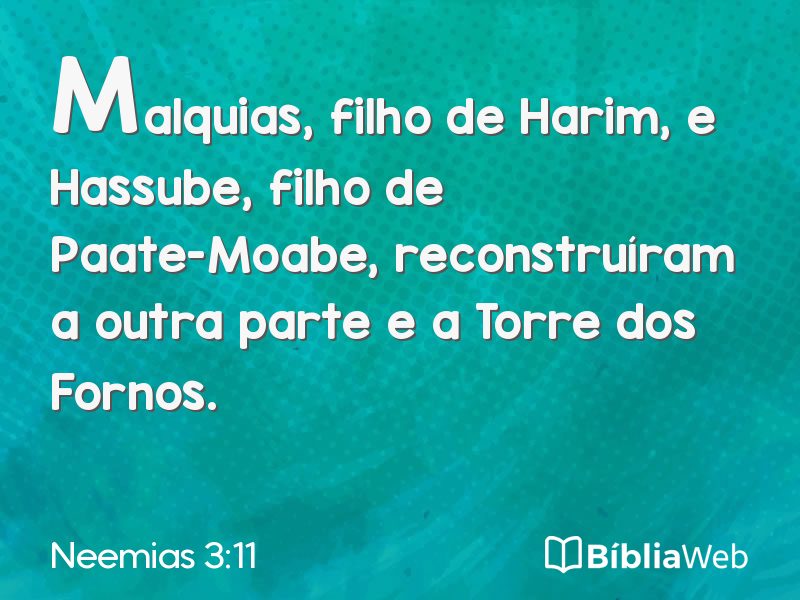 Neemias 3:11 em imagem para compartilhar