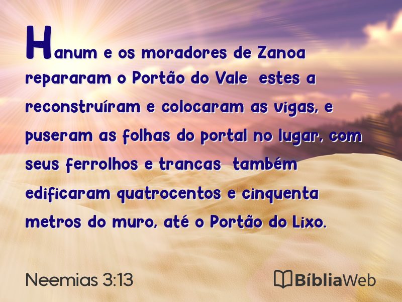 Neemias 3:13 em imagem para compartilhar