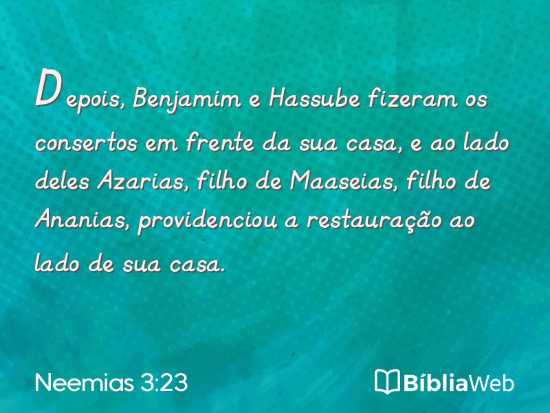 Neemias 3:23 em imagem para compartilhar