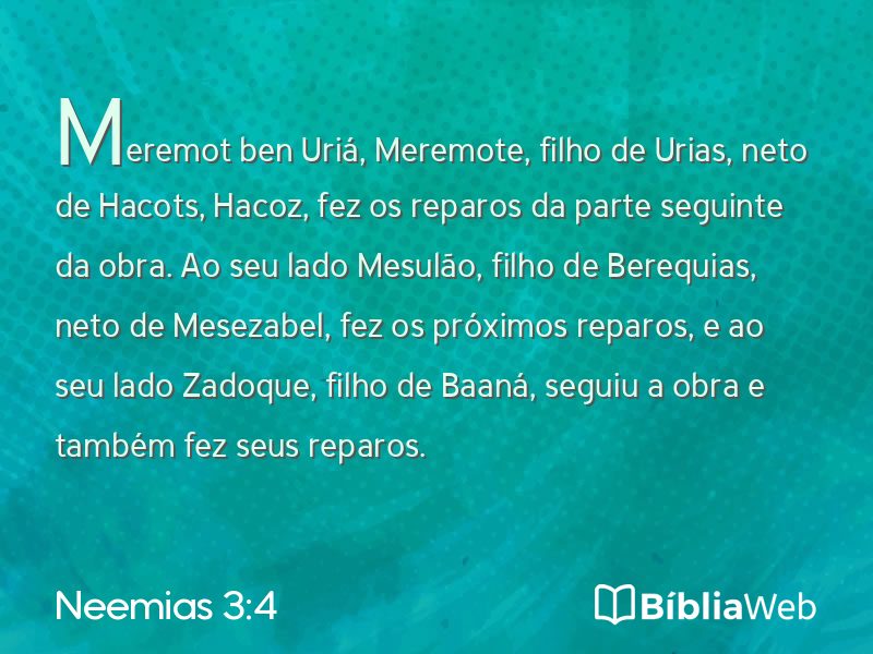 Neemias 3:4 em imagem para compartilhar