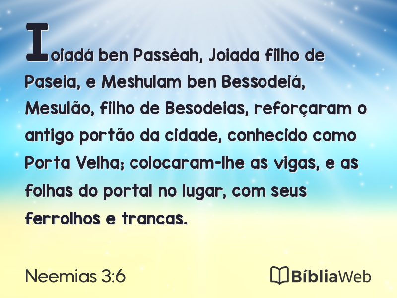 Neemias 3:6 em imagem para compartilhar