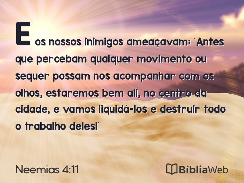 Neemias 4:11 em imagem para compartilhar