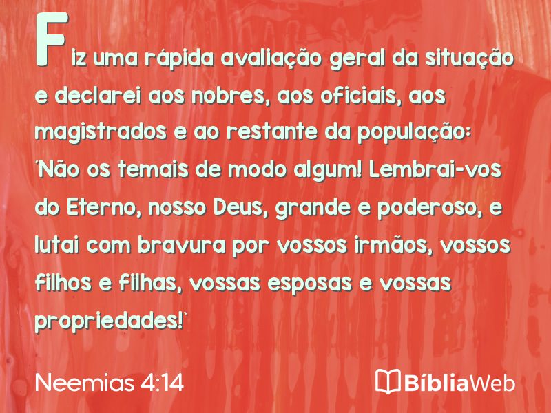 Neemias 4:14 em imagem para compartilhar