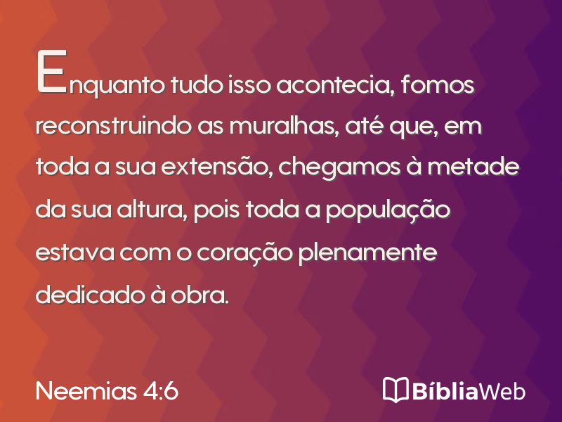 Neemias 4:6 em imagem para compartilhar