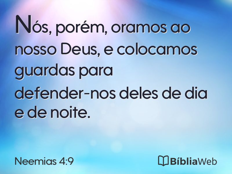 Neemias 4:9 em imagem para compartilhar