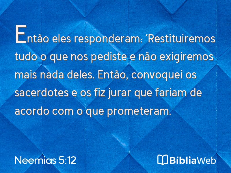 Neemias 5:12 em imagem para compartilhar