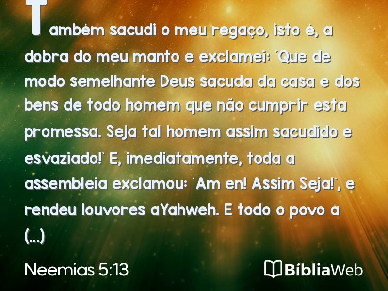 Neemias 5:13 em imagem para compartilhar