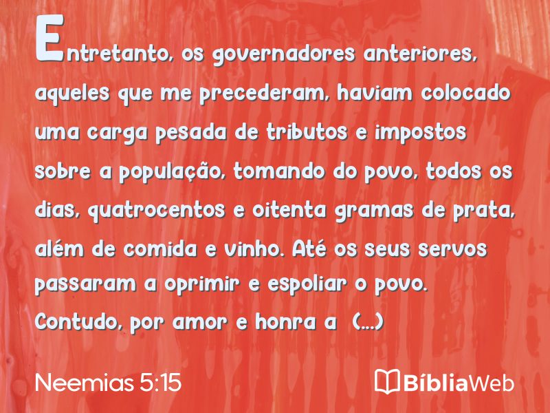 Neemias 5:15 em imagem para compartilhar