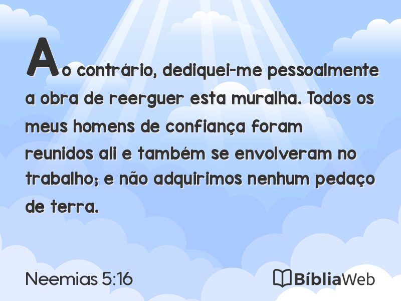 Neemias 5:16 em imagem para compartilhar