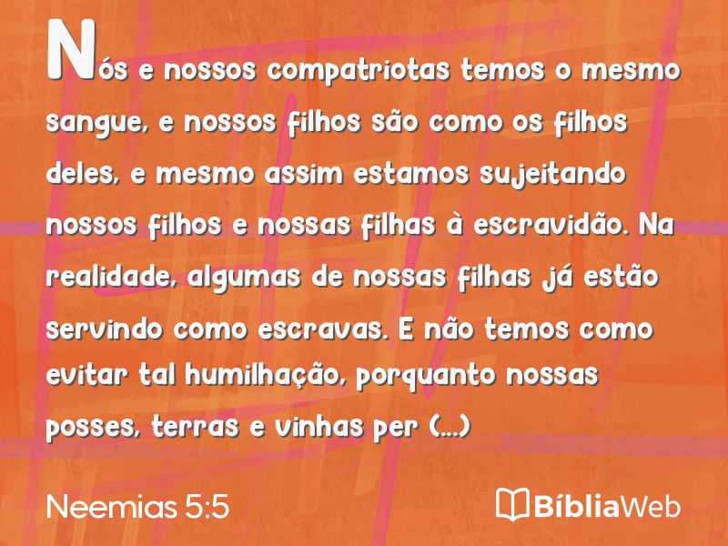 Neemias 5:5 em imagem para compartilhar