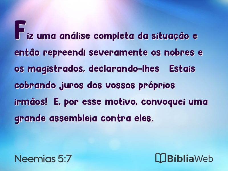 Neemias 5:7 em imagem para compartilhar
