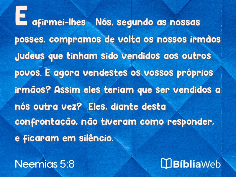 Neemias 5:8 em imagem para compartilhar