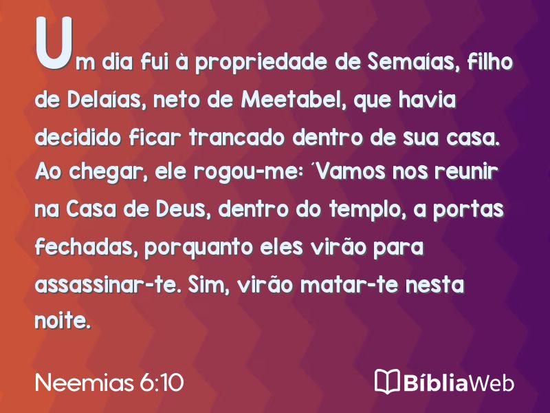 Neemias 6:10 em imagem para compartilhar