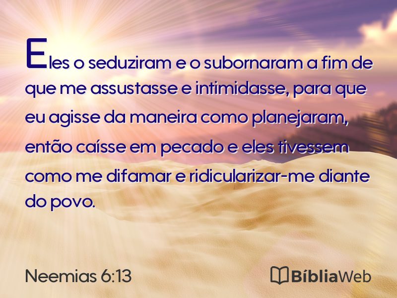Neemias 6:13 em imagem para compartilhar