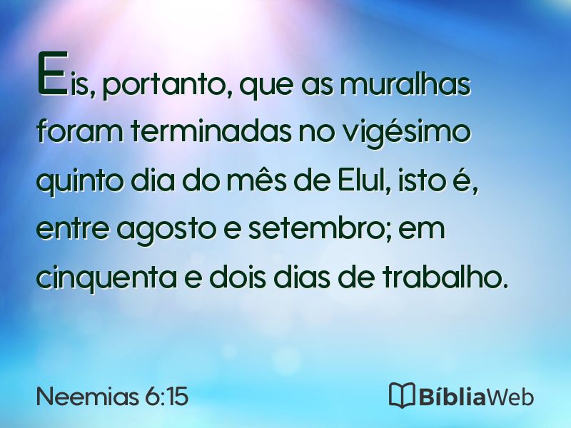 Neemias 6:15 em imagem para compartilhar