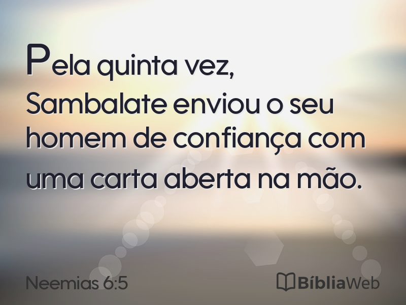 Neemias 6:5 em imagem para compartilhar