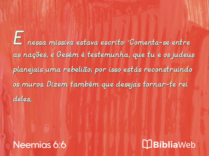 Neemias 6:6 em imagem para compartilhar