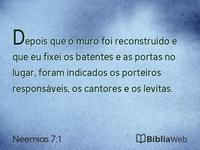 Neemias 7:1 em imagem para compartilhar