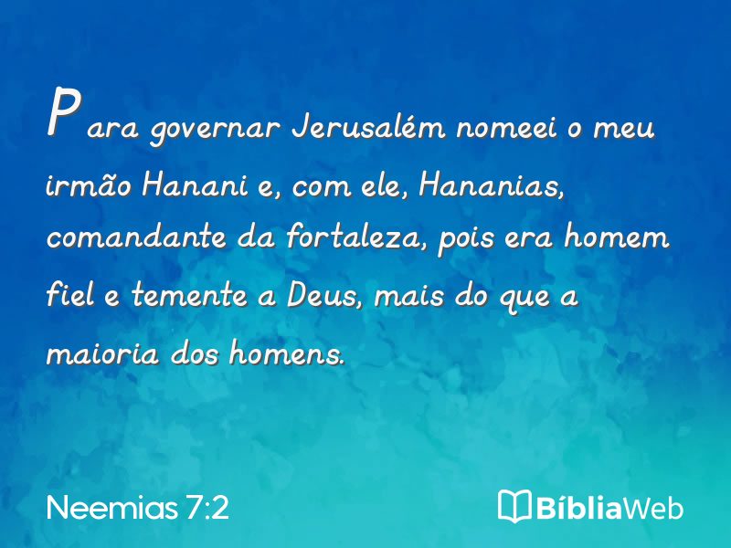 Neemias 7:2 em imagem para compartilhar