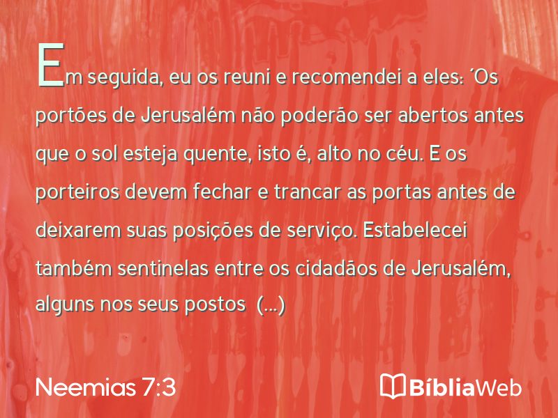 Neemias 7:3 em imagem para compartilhar