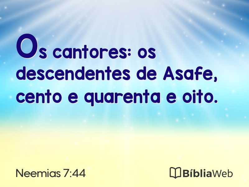 Neemias 7:44 em imagem para compartilhar