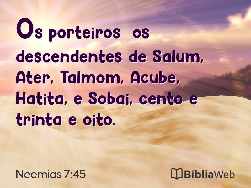 Neemias 7:45 em imagem para compartilhar