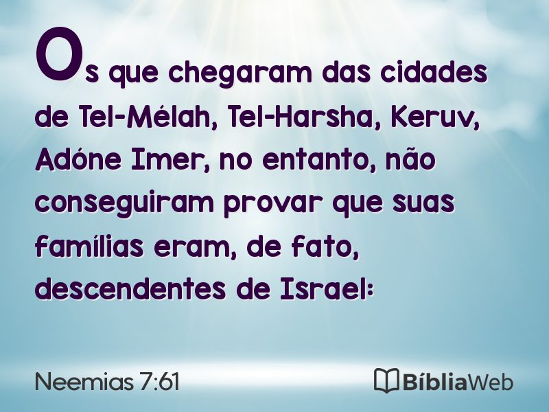 Neemias 7:61 em imagem para compartilhar