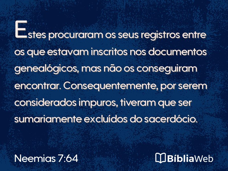 Neemias 7:64 em imagem para compartilhar