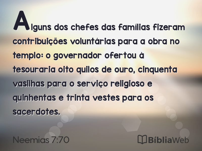 Neemias 7:70 em imagem para compartilhar
