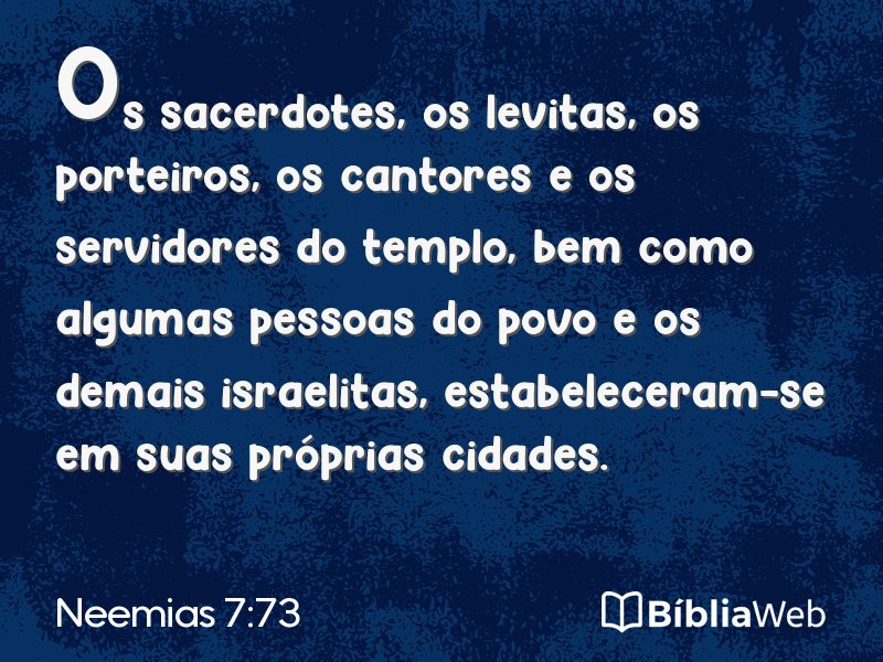 Neemias 7:73 em imagem para compartilhar