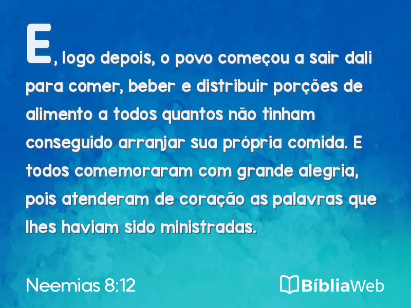 Neemias 8:12 em imagem para compartilhar