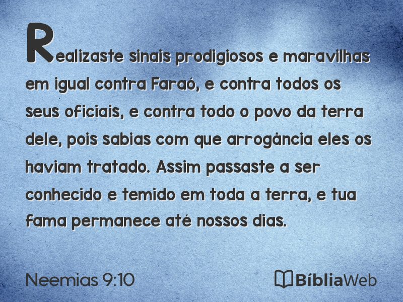 Neemias 9:10 em imagem para compartilhar