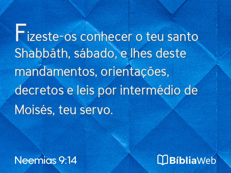 Neemias 9:14 em imagem para compartilhar