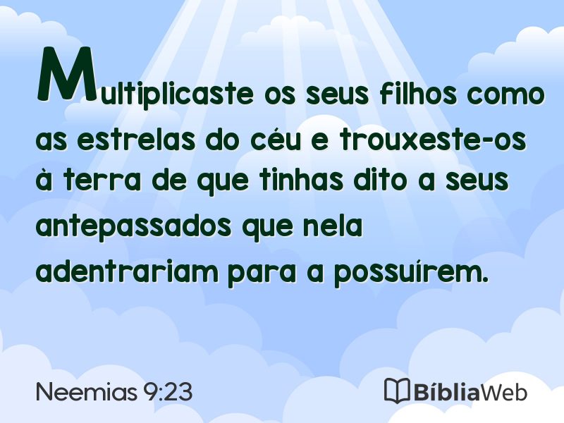 Neemias 9:23 em imagem para compartilhar
