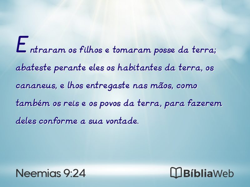 Neemias 9:24 em imagem para compartilhar