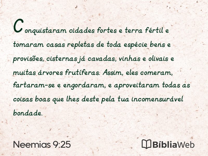 Neemias 9:25 em imagem para compartilhar