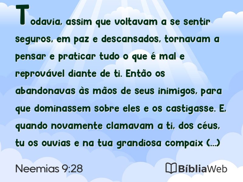 Neemias 9:28 em imagem para compartilhar
